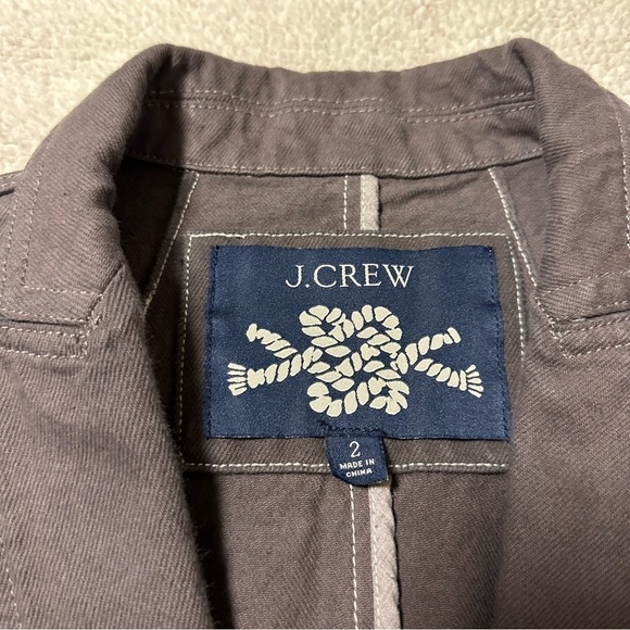 J. Crew Long Parke Blazer Denim Jacket Gray Brown - Picture 10 of 12
